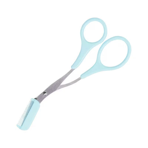 Baby blue eyebrow trimmer scissor with comb