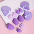 Purple 12pcs makeup sponge set