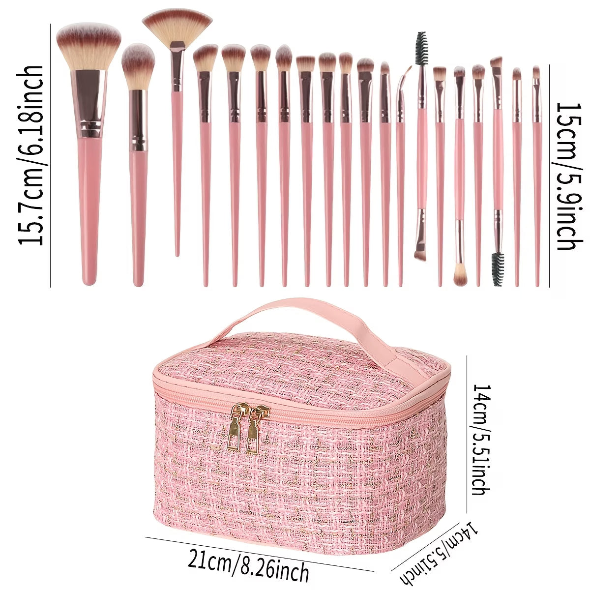 Pink Makeup Kit – 21/22/41pcs Luxury Brush & Sponge Set