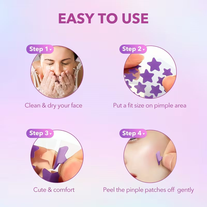 Easy to use steps for pimple patches